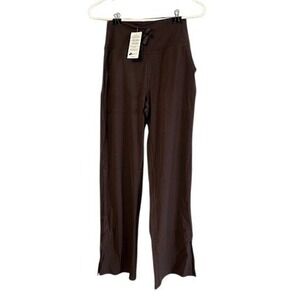 Baleaf Womens High-Rise Wide Leg Pants Espresso Brown Drawstring NWT